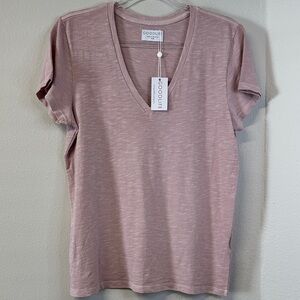 NWT Goodlife Women's Mauve Cotton V-Neck Tee Size L